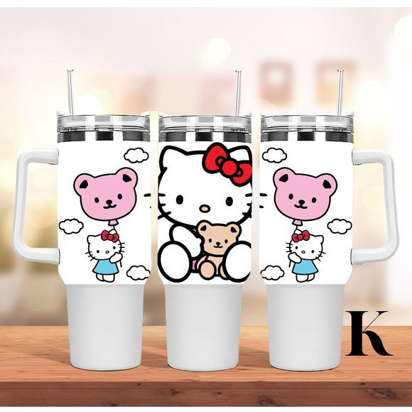 Sanrio Hello Kitty Tumbler 40 oz tumbler with hand carry handle and straw - Picture 11 of 17